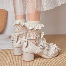 Meisjes Pumps Mary Jane Schoenen met Hoge Hak en Strik voor Cosplay en Feestelijke Gelegenheden — thumbnail 5