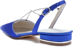Bruidsschoenen Satijn - Chique Dames Flats - Feestelijke Gelegenheden - Spitse Neus Gekruiste Bandjes - 2.5 cm Hakhoogte — thumbnail 5