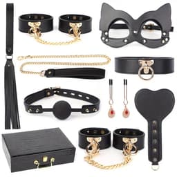 Dare to Undress – Fifty Shades of Grey – Luxe 8-delige BDSM Set met Opbergkoffer – Premium – BDSM Bondagesets - Valentijn Cadeau - Handboeien, Halsband, Masker, Gagbal & Zweep - Sex Toys voor Koppels - Seksspeeltjes voor mannen en vrouwen - Kinky — thumbnail 2