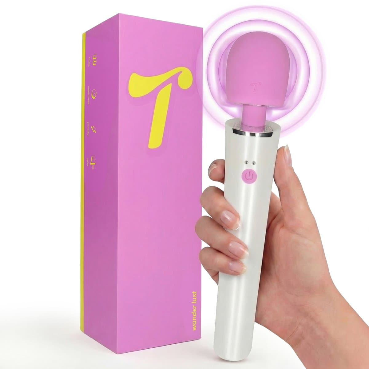 Tickle Toys Wander Lust - Magic Wand Vibrator - 12 Trilstanden - Oplaadbaar en Fluisterstil - Sex Toys voor Vrouwen - Massage Apparaat - Krachtige Clitoris Stimulator - Seksspeeltjes - Cadeau voor Vrouwen - Flexibele Kop - Lila — afbeelding 1