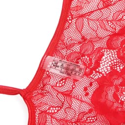 Sexy Lingerie - Erotische Rode Glamour Body Kant met Decolleté - Stras steentjes - Open Kruis - Sexy Teddy - Erotiek - Valentijnsdag - Kleur Rood - Maat XL — thumbnail 5