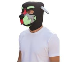 Honden Masker Rood Groen Zwart – Puppy Play Masker – Verstelbaar & Comfortabel – Uniseks BDSM Accessoire – Kinky Pleasure®