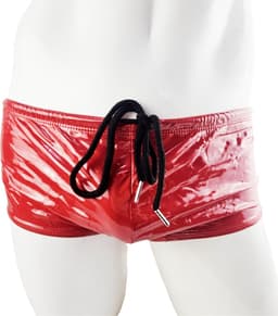 BamBella ® - Boxer L/XL Datex roze (Latex en stof SM kleding BDSM erotische heren kleding ondergoed lingerie onderbroek zwart — thumbnail 4