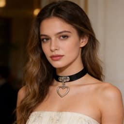 Sleutelbeenketting - Halsomtrek 32 cm~38 cm - Choker met hartvormige hanger - Halsband voor dames - Gotische leren choker - Punkstijl ketting - Choker - Halsband - Halsketting - Metalen choker - Kettingchoker - Bikerchoker - Halsring — thumbnail 5