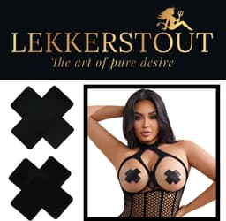 LekkerStout Plus Size Mini Jurkjes 2 Pack - Rood/Zwart - Sexy Lingerie | M+/XL | LS238 — thumbnail 4