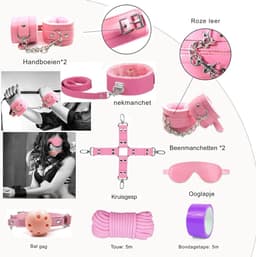 BDSM Extreme - Sex Toys voor Koppels - 33 Stuks - Seksspeeltjes voor Koppel - Zweepje Seks - Shibari Touw – Bondagesets – Dildo’s - Sexspeeltjes voor Koppels - Couple Games – Bondagesets – Boeienset, Handboeien, Tepelklemmen, etc - Roze — thumbnail 2