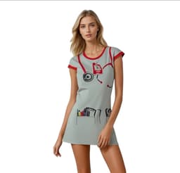 Sexy Verpleegsterskostuum voor Vrouwen – Witte Roleplay Jurk met Muts – Small – Lingerie Outfit — thumbnail 1