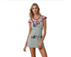 Sexy Verpleegsterskostuum voor Vrouwen – Witte Roleplay Jurk met Muts – Small – Lingerie Outfit