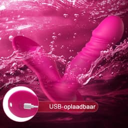 DOWO® - Opzet Dildo Vibrator - Draagbare Vibrator met Stoot- en Wrijffunctie - Dildo Vibrator – 9 Vibratie &7 Stootstanden - Intense Clitoris & G-Spot stimulator - Vibrators voor Vrouwen - Prostaat Stimulator - Luxe Anale Dildo - Seksspeeltjes - APP — thumbnail 3