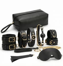 Toys Hub® Premium BDSM Set voor Koppels – Gratis 1 Maand Spannende Luisterverhalen & Ebook BDSM Basics - Hoogwaardig Leer - Bondage – Voor Beginners & Ervaren - Oogmasker – Zweep - BDSM Extreme – Sex Toys voor Koppels - Premium Opbergzak — thumbnail 1