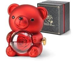 Romantische teddybeer met rozenbloem - Perfect cadeau voor Valentijnsdag, Moederdag, bruiloften en jubilea