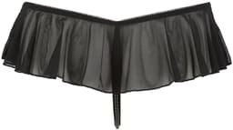 Cottelli Collection –  Open String met Ruches en Parelketting door Kruis – Maat L – Zwart — thumbnail 3