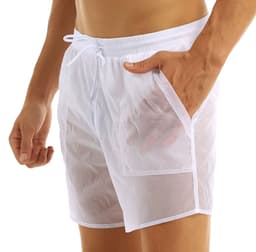Semi Transparante Lingerie Broek - Heren - Korte Broek - Wit - Doorschijnend — thumbnail 4
