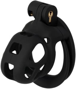 Hidden Desire - Kuisheidskooi - Penis Cage - P-Cage - Kunststof Kuisheidskooi - Chastity - Penis Kooi Zwart - Kuisheidkooi met 4 Ringmaten - Penis Prison Cock Cage - Verkrijgbaar in 4 Lengtes - Male Chastity Cages - Maat XS - 7 cm - Zwart — thumbnail 1