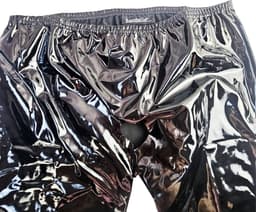 BamBella ® - Boxer short - Maat S/M - Datex Zwart korte brok (Latex en stof SM kleding BDSM met rits erotische heren kleding ondergoed lingerie onderbroek zwart — thumbnail 2