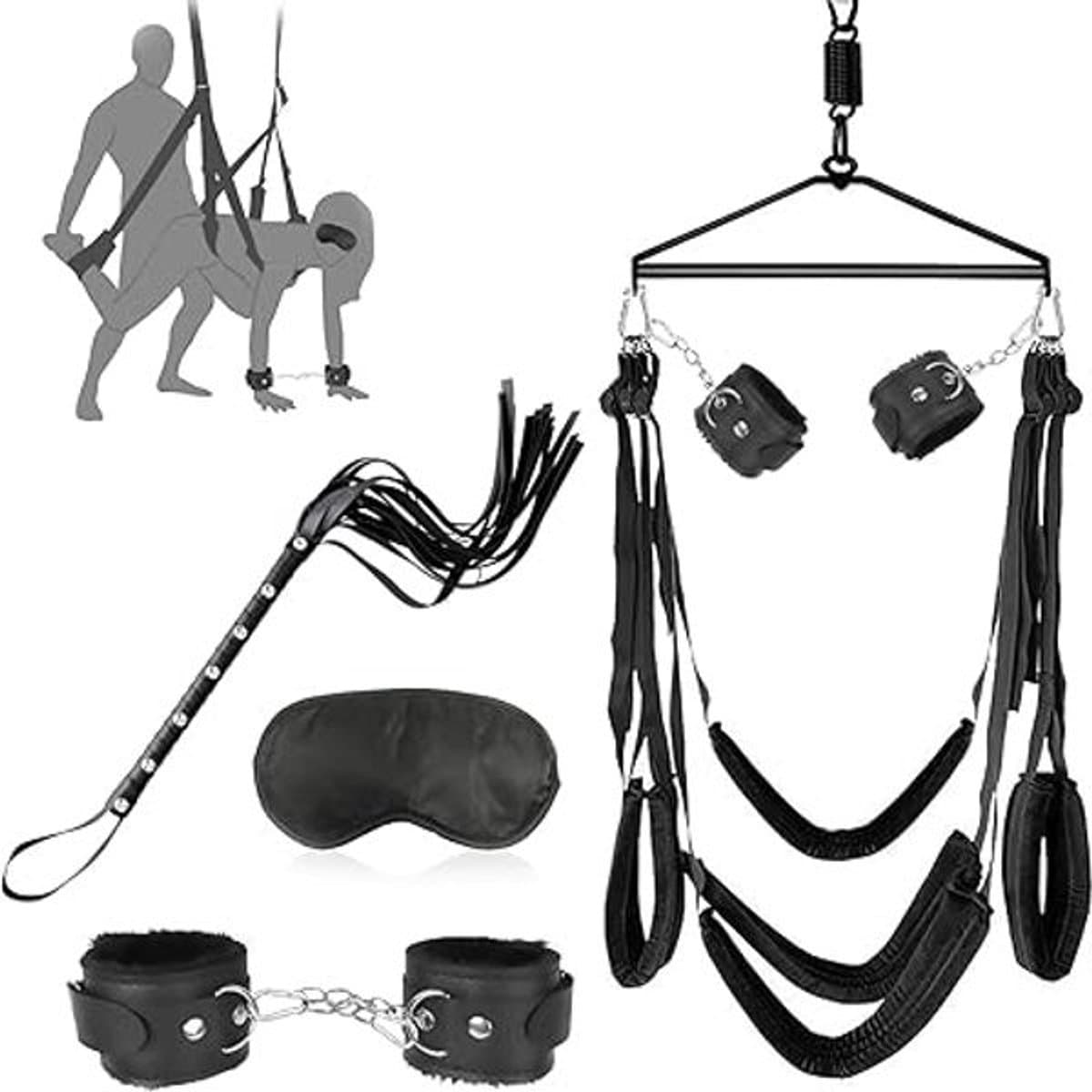 Deluxe BDSM-meubelset met Verstelbare Schommel & Extra Brede Kussens – Inclusief Accessoireset – Belastbaar tot 150 kg – Discrete Verpakking — afbeelding 1