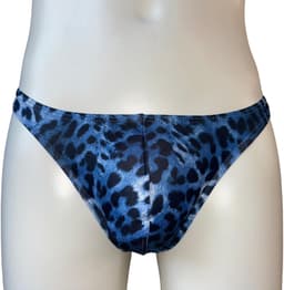 LekkerStout Heren Luipaard String - Blauw/Zwart - Sexy Herenondergoed | XL | ( LS189 ) — thumbnail 1