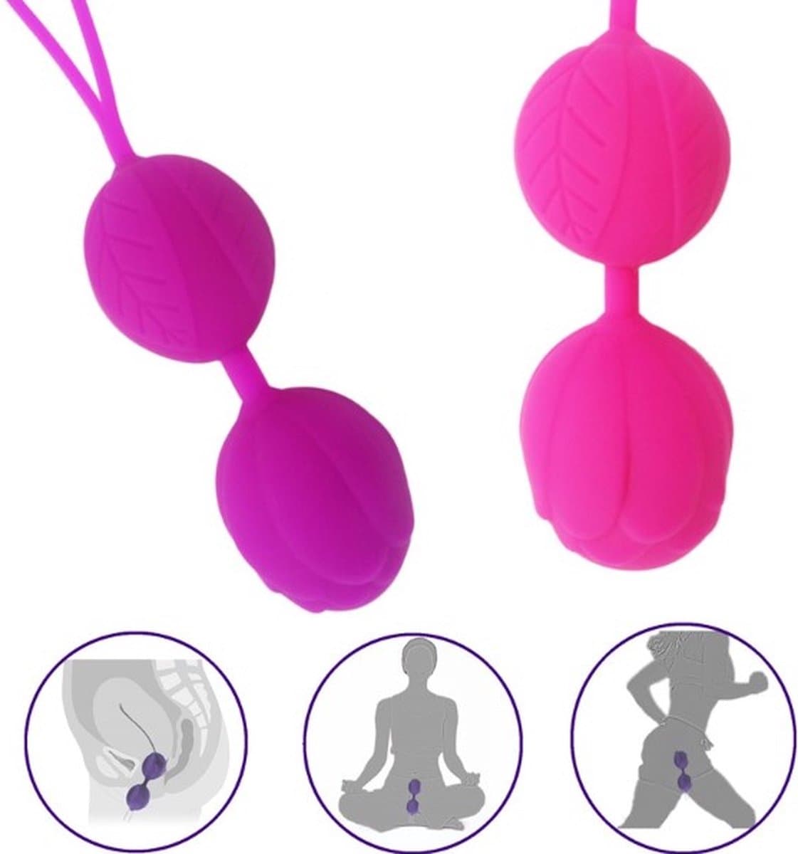Vaginale balletjes - kegel ballen - Ballen - Pleasure balls – Donker Paars — afbeelding 1