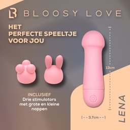 Bloosy Love® Lena Small Rabbit Vibrator met Clitoris Stimulator - Mini Vibrator - Sex Toys voor Koppels - Vibrators voor Vrouwen - Sex Toys voor Vrouwen - Vibrators - Sekspeeltjes - Toys - Clitoris stimulator - Oplaadbare Vibrator - Bullet vibrator — thumbnail 3