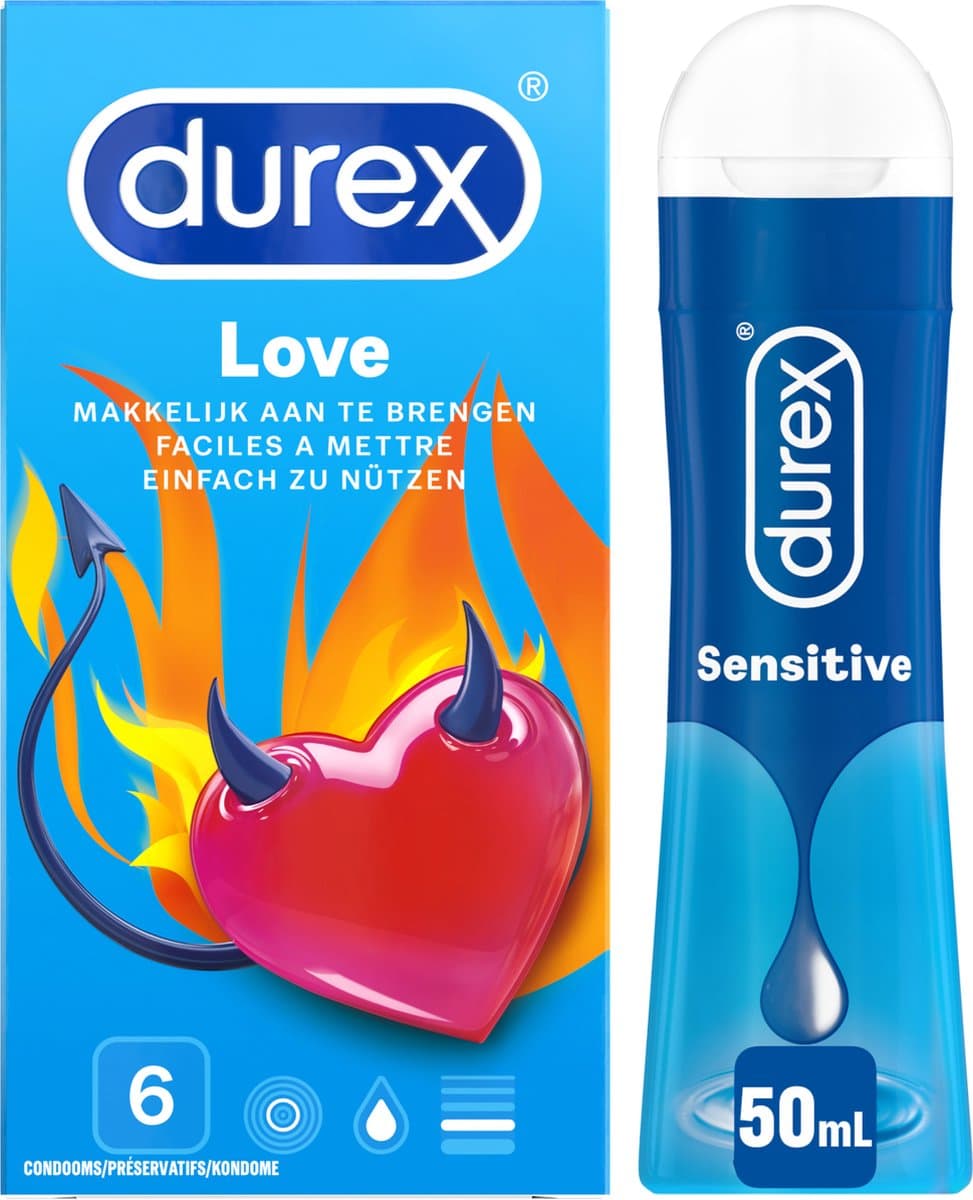 Durex - Condooms Love 6st - Play Sensitive Glijmiddel 50ML — afbeelding 1