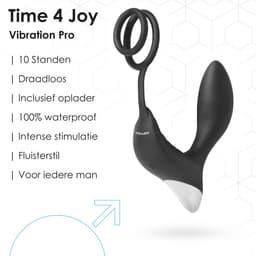 Time 4 Joy® Prostaat Vibrator mannen - Prostaat Stimulator - Sex toys voor mannen - Buttplug & Cockring - Met Afstandsbediening - Zwart - Inclusief spannend E-book - Inclusief Glijmiddel 100ML — thumbnail 2