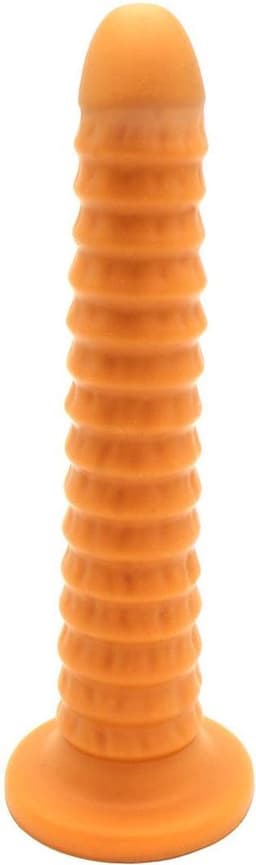 Gold Play - Soft Liquid Siliconen Anaal Dildo Ribbed - Goud XL — thumbnail 1