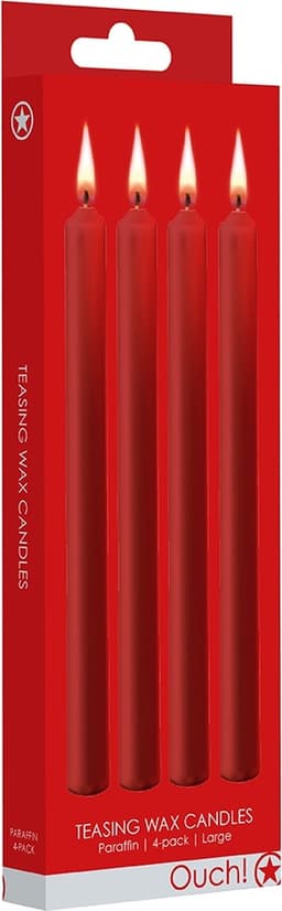 Ouch! Teasing Wax Candles - Waxkaarsen Paraffine - Lage Temperatuur - 4 Stuks - Rood — thumbnail 4