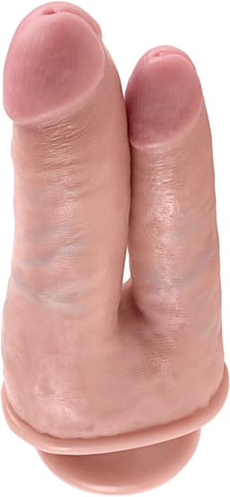 Pipedream King Cock Dubbele Dildo Double Penetrator met Zuignap - 22cm - beige — thumbnail 1
