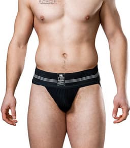 MM Sports The Original No. 10 Swimmer/Jogger Jockstrap 3 inch Black - MAAT S - Heren Ondergoed - Jockstrap voor Man - Mannen Jock — thumbnail 2