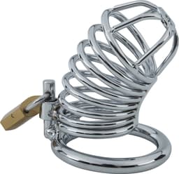 Banoch | Cockcage Zilver metaal | Chastity Cage met 3 ringen | 40 mm, 45 mm & 50 mm — thumbnail 1