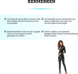 Somstyle Latex Catsuit Dames - Maat S - Wetlook Bodysuit - Jumpsuit - Verkleedkleding - Erotiek - Zwart — thumbnail 2