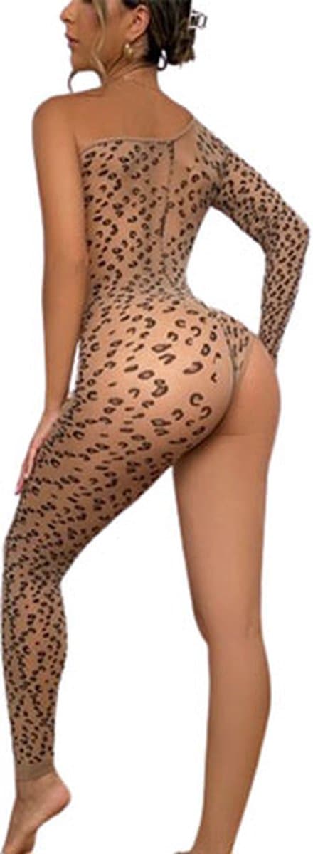 Erotische Luipaard bodysuit - Open sleeve - Porno - Erotisch - One Size — afbeelding 1