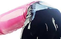 BNDGx® - 100% LATEX Handschoenen Lang Zwart roze BDSM SM sexy glans handschoen met rits BDSM Rubber Fetish SM rollenspel kleding — thumbnail 4