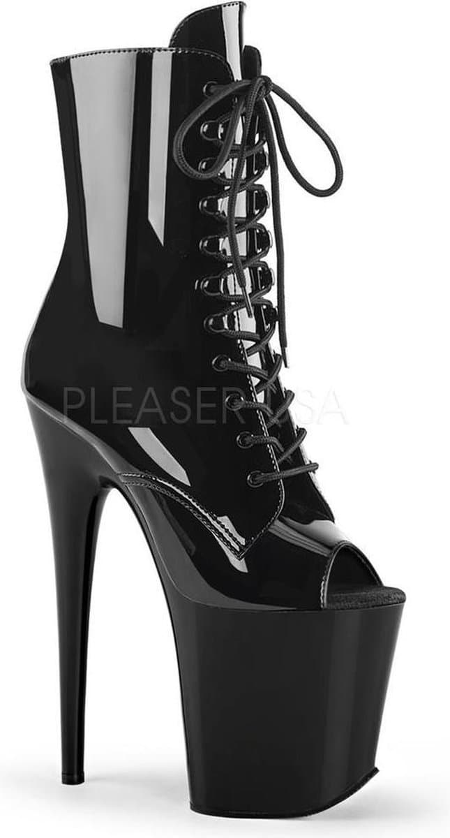 Pleaser - FLAMINGO-1021 Plateau Laarzen, Paaldans schoenen - Paaldans schoenen - 42 Shoes - Zwart — afbeelding 1