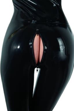 LateX – Latex Catsuit voor Strak en Spannend Gevoel met Open Kraag en Rits Sluiting Maat M – Zwart — thumbnail 4