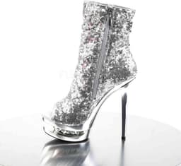 Pleaser - BLONDIE-R-1008 Plateau Laarzen, Paaldans schoenen - Paaldans schoenen - 35 Shoes - Zilverkleurig — thumbnail 3