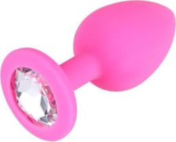 Siliconen butt plug met diamant Medium | Siliconen Butt Plug voor hem of haar | Anus plug met diamant — thumbnail 1