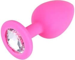 Siliconen butt plug met diamant Medium | Siliconen Butt Plug voor hem of haar | Anus plug met diamant