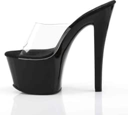 Pleaser - SKY-301 Muiltjes - Paaldans schoenen - 40 Shoes - Zwart/Transparant — thumbnail 3