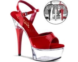 Pleaser - CAPTIVA-609 Sandaal met enkelband - US 13 - 44 Shoes - Rood