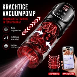 Lovemytoy Masturbator voor Mannen - Penispomp & Pocket Pussy - 7 Stoot-, Draai-, Tril-, Zuig- en Likstanden - Waterdicht - LCD Display - Sekspeeltje voor Mannen — thumbnail 4