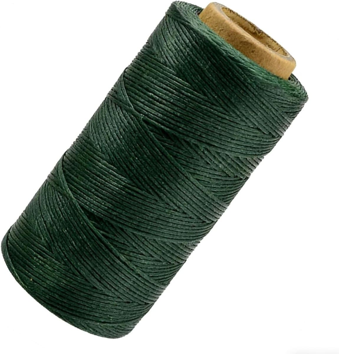 draad, 1 mm dikke sterke draad, 260 m gewaxt lederen naaigaren, doe-het-zelf, boekbinden, schoenreparatie, leerprojecten, zware stoffen, tassen (donkergroen) — afbeelding 1