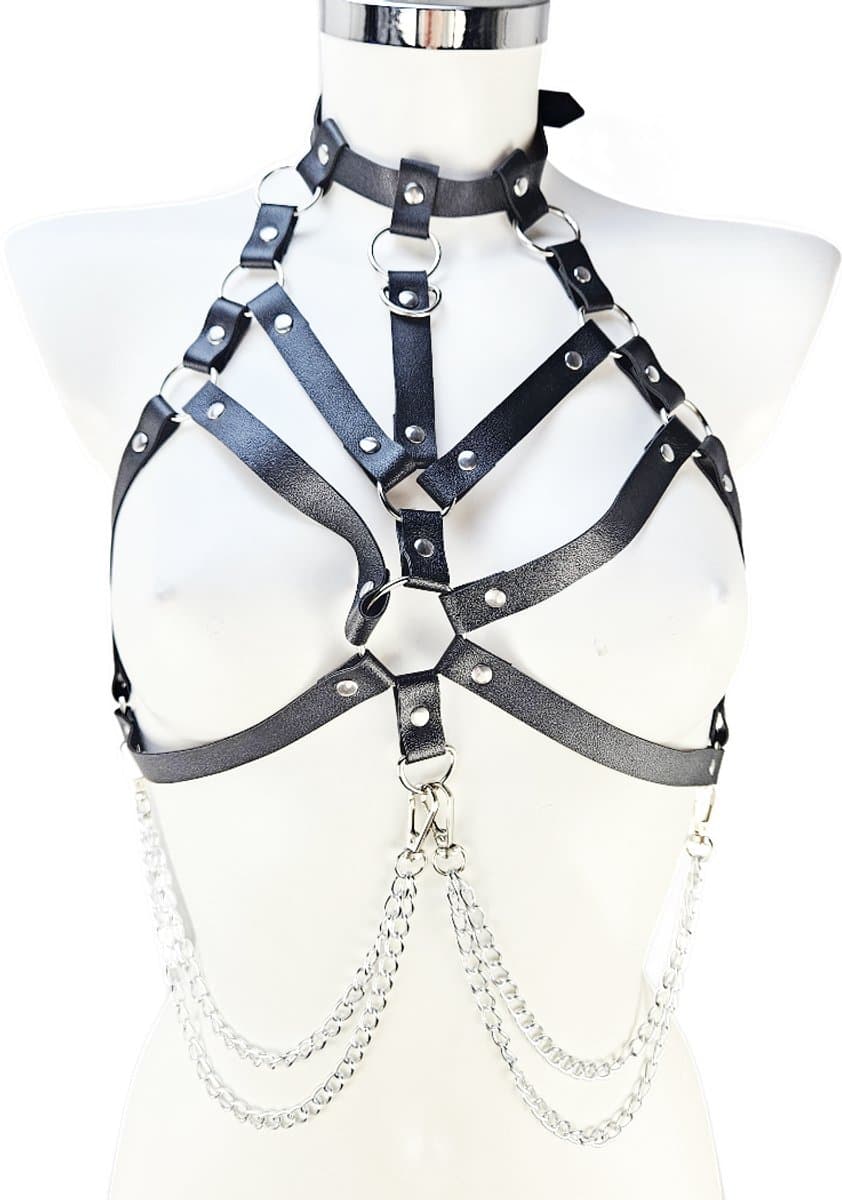 BamBella ® - Sexy Erotische bondage Lingerie onesize vrouw BDSM sm body zwart dames pak — afbeelding 1