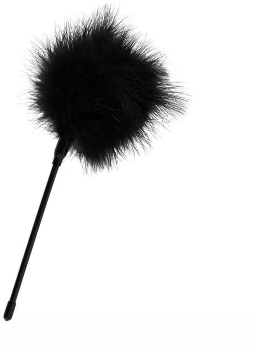 Kietelaar - Veerpluim - Feather tickler - Massageveer - Sensuele accessoire - Streelveer - Strelen - Ontspanningsmassage - Erotische veer - Zwart - 25cm - Jonyx — afbeelding 1