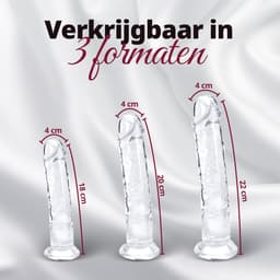 Humery - Realistische Transparante Siliconen Dildo met Zuignap - 20 cm - Maat M - Dildo's - Sex Toy voor Vrouwen en Mannen — thumbnail 5