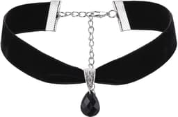 Dailygoods- Halsketting Zwarte Fluwelen Choker - Verstelbaar - Hanger - Accessoire voor Feestdagen - Cosplay - Jaren '90 — thumbnail 1