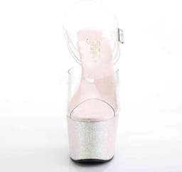 Pleaser - ADORE-708HMG Sandaal met enkelband, Paaldans schoenen - Paaldans schoenen - 38 Shoes - Roze/Transparant — thumbnail 2