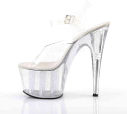 Pleaser - ADORE-708MG Sandaal met enkelband, Paaldans schoenen - Paaldans schoenen - 38 Shoes - Transparant — thumbnail 3