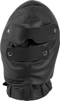 LateX – Latex Hoofdmasker in Strakke Anatomische Vorm met Montage Ring voor Mond – Zwart — thumbnail 1