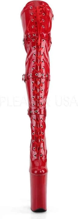 Pleaser - BEYOND-3028 Plateau Overknee Laarzen - Paaldans schoenen - 39 Shoes - Rood — thumbnail 2
